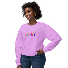 Load image into Gallery viewer, Colored Pencil Crewneck Sweatshirt — Cute Rainbow Art Supplies
