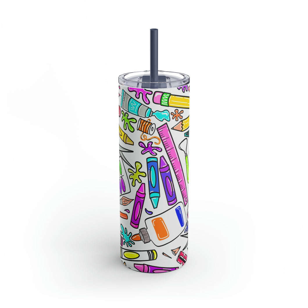 Art Supplies Skinny Matte Tumbler, 20oz