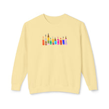 Load image into Gallery viewer, Colored Pencil Crewneck Sweatshirt — Cute Rainbow Art Supplies
