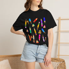 Load image into Gallery viewer, Art Supplies Graphic T-Shirt Comfort Colors— Colorful Pencils
