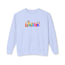 Load image into Gallery viewer, Colored Pencil Crewneck Sweatshirt — Cute Rainbow Art Supplies
