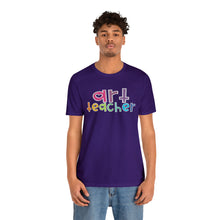 Load image into Gallery viewer, Heart Art Teacher Unisex Jersey Short Sleeve Tee
