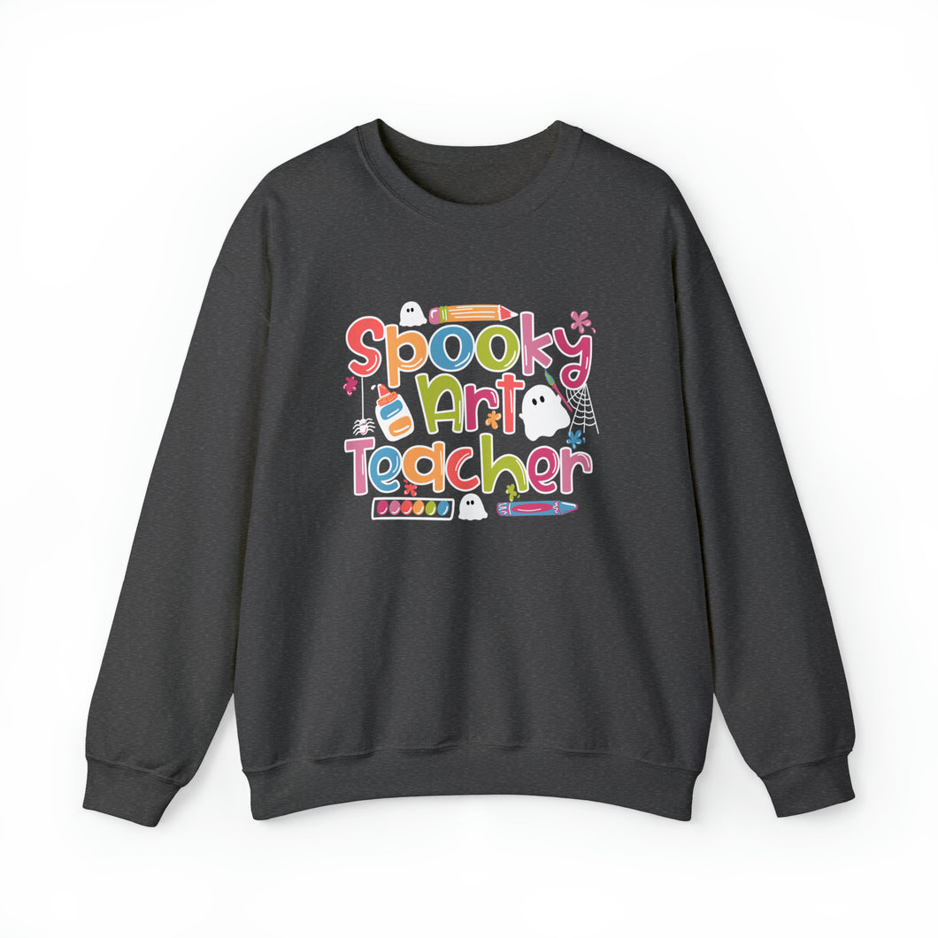 Spooky Art Teacher Unisex Heavy Blend™ Crewneck Sweatshirt
