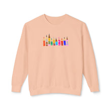 Load image into Gallery viewer, Colored Pencil Crewneck Sweatshirt — Cute Rainbow Art Supplies
