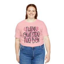Load image into Gallery viewer, Think outside the box! Unisex Jersey Short Sleeve Tee
