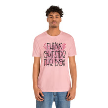 Load image into Gallery viewer, Think outside the box! Unisex Jersey Short Sleeve Tee
