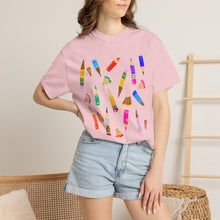 Load image into Gallery viewer, Art Supplies Graphic T-Shirt Comfort Colors— Colorful Pencils
