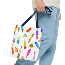 Load image into Gallery viewer, Colorful Pencil Pattern Tote Bag — Cute Art Teacher School Supply Tote
