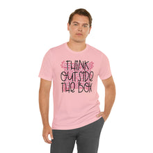 Load image into Gallery viewer, Think outside the box! Unisex Jersey Short Sleeve Tee

