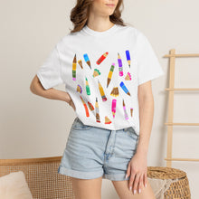 Load image into Gallery viewer, Art Supplies Graphic T-Shirt Comfort Colors— Colorful Pencils
