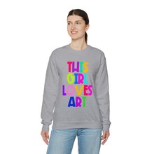 Load image into Gallery viewer, This Girl Loves Art Unisex Heavy Blend™ Crewneck Sweatshirt
