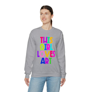 This Girl Loves Art Unisex Heavy Blend™ Crewneck Sweatshirt
