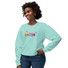 Load image into Gallery viewer, Colored Pencil Crewneck Sweatshirt — Cute Rainbow Art Supplies
