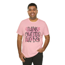 Load image into Gallery viewer, Think outside the box Unisex Jersey Short Sleeve Tee
