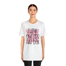 Load image into Gallery viewer, Think outside the box Unisex Jersey Short Sleeve Tee
