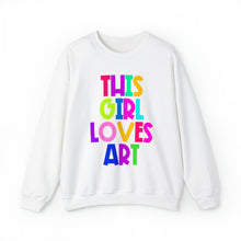 Load image into Gallery viewer, This Girl Loves Art Unisex Heavy Blend™ Crewneck Sweatshirt
