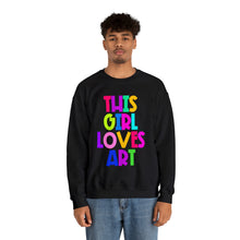 Load image into Gallery viewer, This Girl Loves Art Unisex Heavy Blend™ Crewneck Sweatshirt

