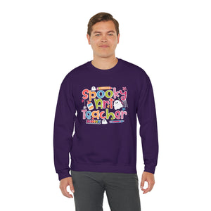 Spooky Art Teacher Unisex Heavy Blend™ Crewneck Sweatshirt