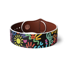 Load image into Gallery viewer, Black Doodles Faux Leather Wristband
