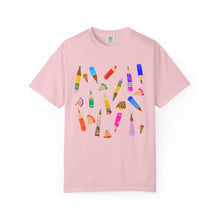 Load image into Gallery viewer, Art Supplies Graphic T-Shirt Comfort Colors— Colorful Pencils
