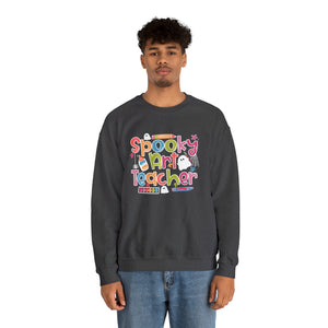 Spooky Art Teacher Unisex Heavy Blend™ Crewneck Sweatshirt