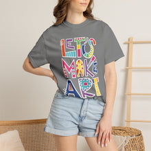 Load image into Gallery viewer, Let's Make Art T-Shirt Comfort Colors Tee– Colorful Creative Graphic Tee for Artists
