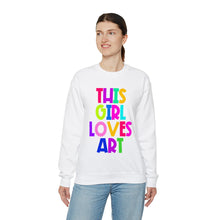 Load image into Gallery viewer, This Girl Loves Art Unisex Heavy Blend™ Crewneck Sweatshirt
