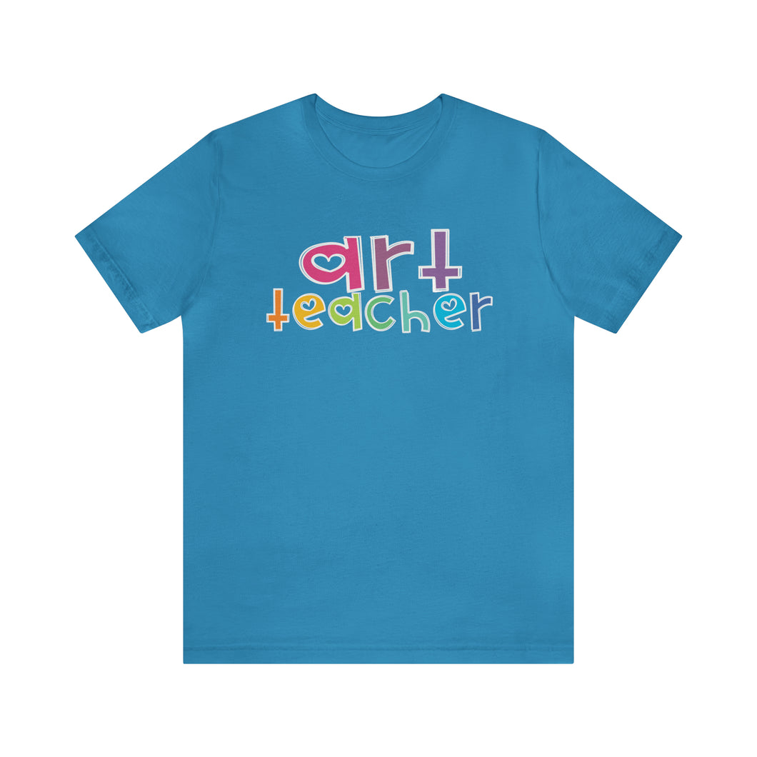 Heart Art Teacher Unisex Jersey Short Sleeve Tee