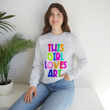 Load image into Gallery viewer, This Girl Loves Art Unisex Heavy Blend™ Crewneck Sweatshirt

