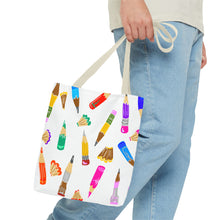 Load image into Gallery viewer, Colorful Pencil Pattern Tote Bag — Cute Art Teacher School Supply Tote
