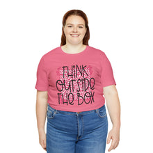 Load image into Gallery viewer, Think outside the box Unisex Jersey Short Sleeve Tee
