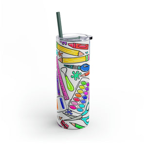 Art Supplies Skinny Matte Tumbler, 20oz