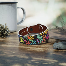 Load image into Gallery viewer, Black Doodles Faux Leather Wristband

