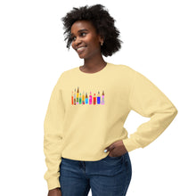 Load image into Gallery viewer, Colored Pencil Crewneck Sweatshirt — Cute Rainbow Art Supplies
