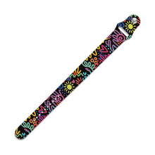 Load image into Gallery viewer, Black Doodles Faux Leather Wristband
