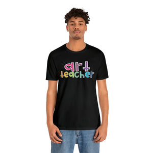 Heart Art Teacher Unisex Jersey Short Sleeve Tee