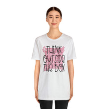 Load image into Gallery viewer, Think outside the box! Unisex Jersey Short Sleeve Tee
