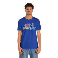 Load image into Gallery viewer, Heart Art Teacher Unisex Jersey Short Sleeve Tee
