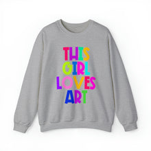 Load image into Gallery viewer, This Girl Loves Art Unisex Heavy Blend™ Crewneck Sweatshirt
