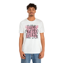 Load image into Gallery viewer, Think outside the box! Unisex Jersey Short Sleeve Tee
