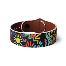 Load image into Gallery viewer, Black Doodles Faux Leather Wristband
