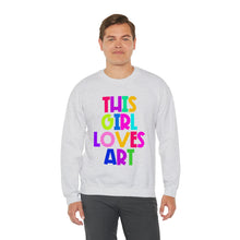 Load image into Gallery viewer, This Girl Loves Art Unisex Heavy Blend™ Crewneck Sweatshirt
