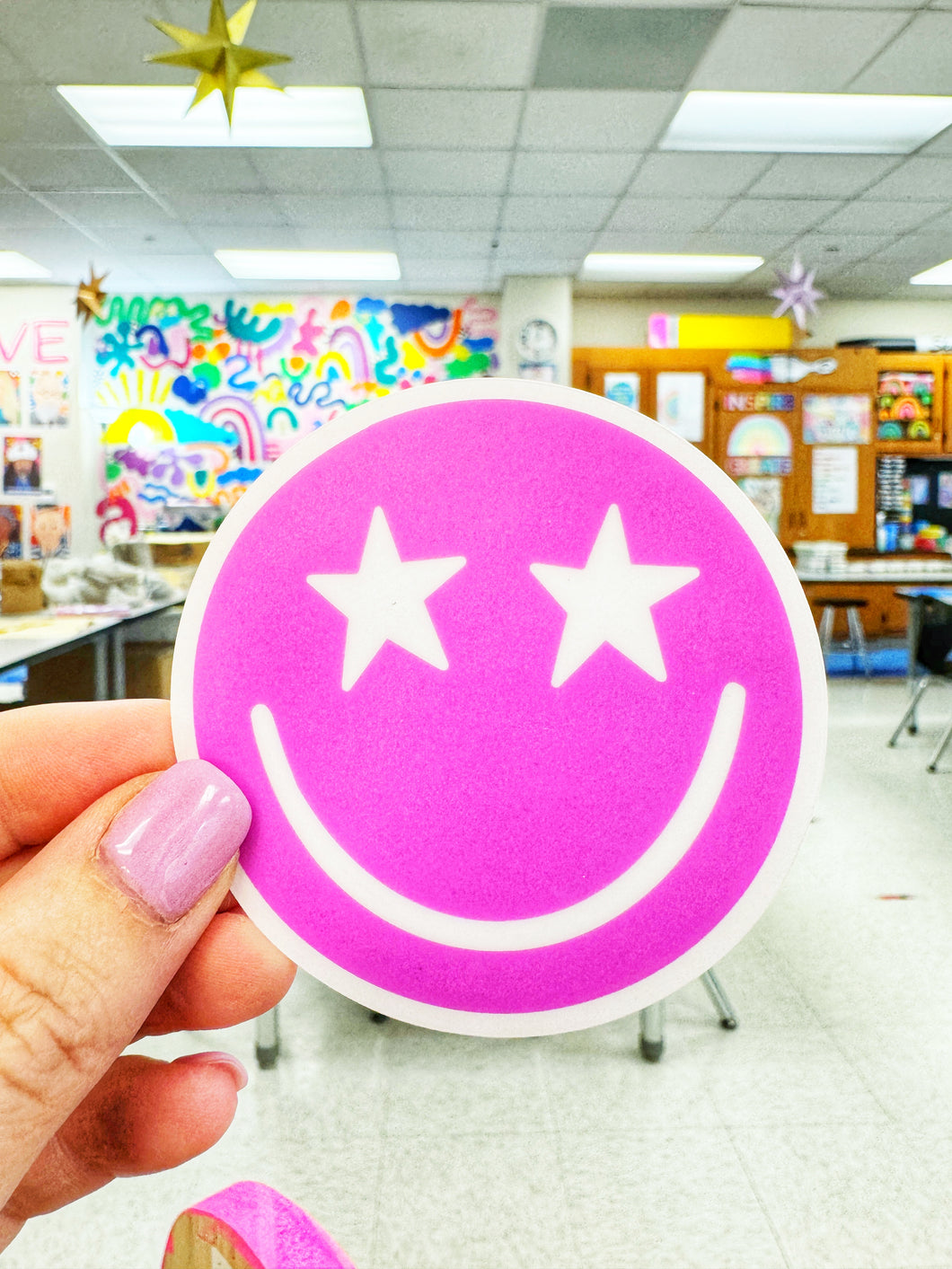 Purple Star Smile Sticker
