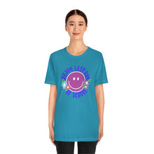 Load image into Gallery viewer, Happy Last Day of School Purple Smilie! Unisex Jersey Short Sleeve Tee
