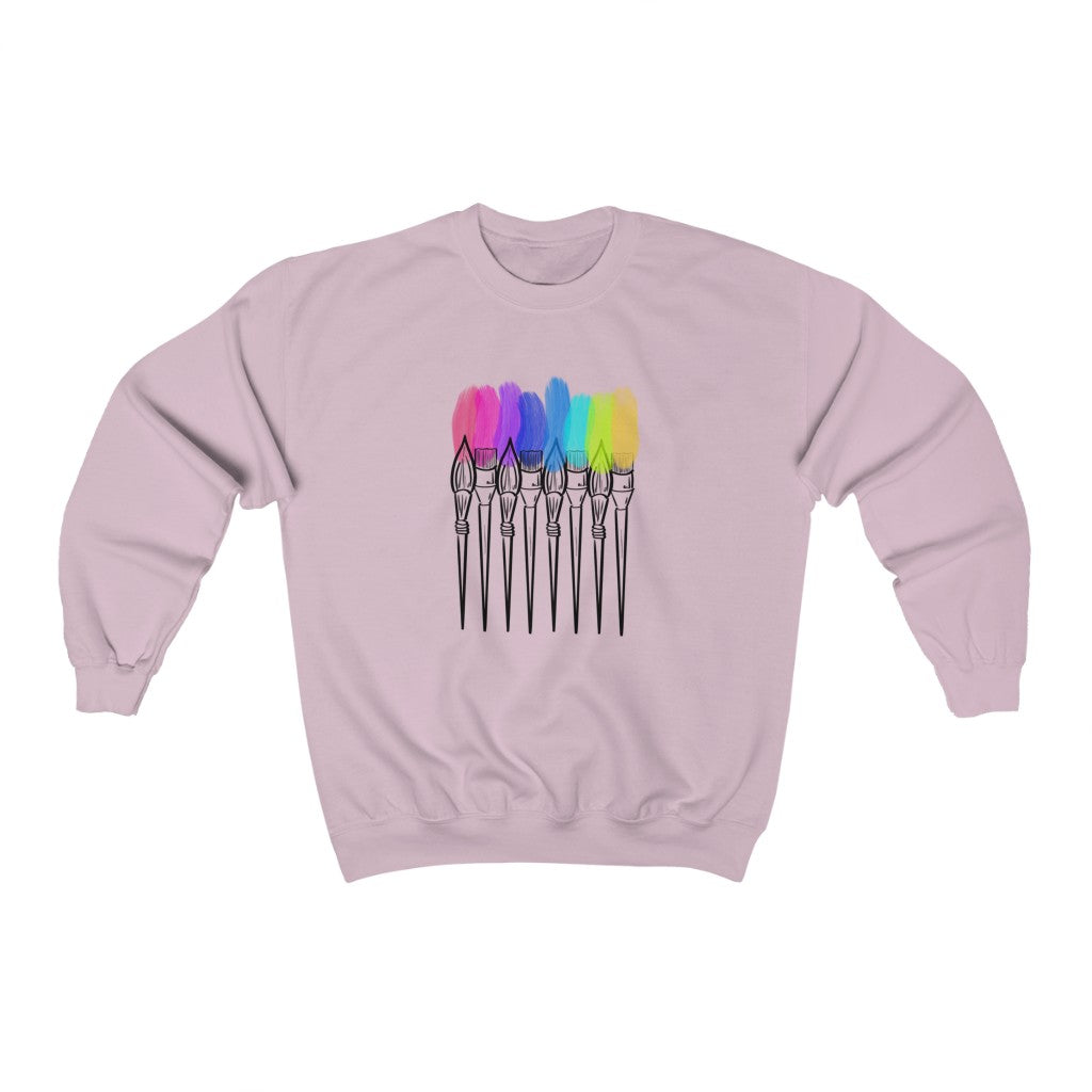 Colorful Paint Brushes: Unisex Heavy Blend™ Crewneck Sweatshirt