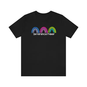 Difference Maker Watercolor Rainbow Unisex Jersey Short Sleeve Tee