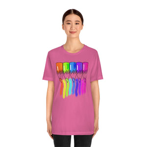 Rainbow Color Pencils: Unisex Jersey Short Sleeve Tee