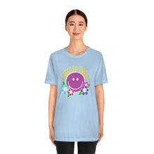 Load image into Gallery viewer, Field Day Smilie with Flowers! Unisex Jersey Short Sleeve Tee
