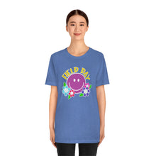 Load image into Gallery viewer, Field Day Smilie with Flowers! Unisex Jersey Short Sleeve Tee
