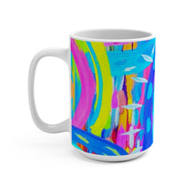 Load image into Gallery viewer, Blue Painted Rainbow Mug 15oz

